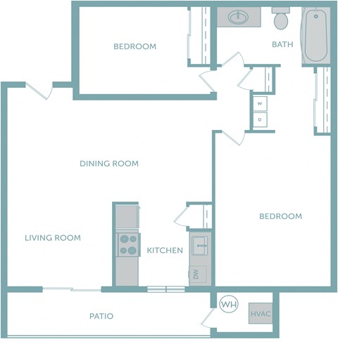 Hidden Meadows 2x1 2D Floor Plan